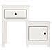Comodino Bianco 79,5x38x65,5 Cm In Legno Massello Di Pino - Foto miniatura 3