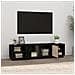Mobile Porta Tv Nero 156x40x40 Cm In Legno Massello Di Pino - Foto miniatura 3