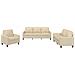 Set Di Divani 3 Pz Con Cuscini Crema In Tessuto - Foto miniatura 2