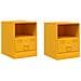 Comodini 2 pz Giallo Senape 34,5x39x44 cm in Acciaio - Foto miniatura 1