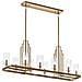 Lampadario Contemporaneo Kimrose Acciaio Ottone Spazzolato Vetro 10 Luci E14 - Foto miniatura 1