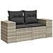 Set Divano Da Giardino 6pz Con Cuscini Grigio Chiaro Polyrattan - Foto miniatura 2