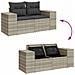 Set Divano Da Giardino 6pz Con Cuscini Grigio Chiaro Polyrattan - Foto miniatura 3
