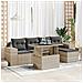 Set Divano Da Giardino 6pz Con Cuscini Grigio Chiaro Polyrattan - Foto miniatura 5