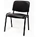 Set Di 6 Sedie Per Sala Attesa Ufficio Studio Sala Conferenze Riunione Ospite Impilabili Imbottite In Ecopelle Nera - Foto miniatura 2