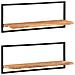 Mensole Parete 2pz 100x24x35 Cm Legno Massello Acacia E Acciaio - Foto miniatura 8
