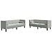 Set Divani Chesterfield 2pz con Cuscini Grigio Chiaro Velluto - Foto miniatura 1