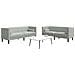 Set Divani Chesterfield 2pz con Cuscini Grigio Chiaro Velluto - Foto miniatura 2