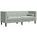Set Divani Chesterfield 2pz con Cuscini Grigio Chiaro Velluto - Foto miniatura 4