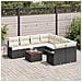 Set Divano da Giardino con Cuscini Nero Polyrattan Acacia,  Divano da Giardino a 2 Posti con Spazio di Stoccaggio e Cuscini Nero Polyrattan - Foto miniatura 2