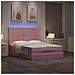 Struttura Letto Pouf con Materassi Rosa 140x200 cm in Velluto - Foto miniatura 3