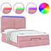 Struttura Letto Pouf con Materassi Rosa 140x200 cm in Velluto - Foto miniatura 5