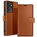 Custodia A Portafoglio Per Galaxy S21 Ultra 5g Con Supporto E Linguetta Magnetica, Marrone - Foto miniatura 1
