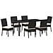 Set da Pranzo per Giardino 7 pcs Nero Poly Rattan - Foto miniatura 1