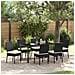 Set da Pranzo per Giardino 7 pcs Nero Poly Rattan - Foto miniatura 2