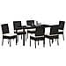 Set da Pranzo per Giardino 7 pcs Nero Poly Rattan - Foto miniatura 3