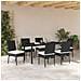 Set da Pranzo per Giardino 7 pcs Nero Poly Rattan - Foto miniatura 4