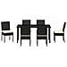 Set da Pranzo per Giardino 7 pcs Nero Poly Rattan - Foto miniatura 7