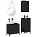 Set di mobili per il bagno Plaid 3 pcs Nero 39.5 x 36 x 88 cm - Foto miniatura 3