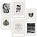 Set Di 6 Stampe Pittura Decorativa Astratta In Bianco E Nero, Pennellate Incorniciate Con Illustrazioni Per Le Pareti A3 & A4 Cornice Bianca - Foto miniatura 1