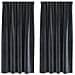 Tende con tende 2 pcs Grigio scuro 140 x 175 cm Velluto - Foto miniatura 1