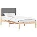 Letto con Testiera Rivestita Grigio chiaro 90 x 200 cm - Foto miniatura 1