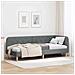 Cornice del letto ad angolo Grigio scuro 80 x 200 cm Tessuto - Foto miniatura 2