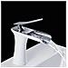 Rubinetto per lavabo da bagno, Blackswan, Cascada tipo M57, modello bianco /cromo, misura 16 cm - Foto miniatura 2