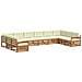 Set divani 10 pcs Naturale e Crema Legno di Acacia Massello - Foto miniatura 1