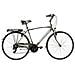 Bici Da Uomo City Bike Telaio In Alluminio Bicicletta Misura 28 Linea Ego Cambio 21v Ego21v Completa Di Accessori E Luci A Led - 57 Titanio Verde Lime - Foto miniatura 1