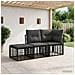 Set di divani da esterno con cuscino 3 pcs Nero Poliestere - Foto miniatura 2