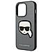 Karl Lagerfeld Klhcp14xsapkhg Custodia Iphone 14 Pro Max 6.7 Argento Saffiano Con Patch Testa Di Karl - Foto miniatura 2