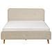 Letto Matrimoniale Moderno In Tessuto Beige 160x200cm Rennes - Foto miniatura 2