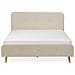 Letto Matrimoniale Moderno In Tessuto Beige 160x200cm Rennes - Foto miniatura 3