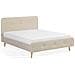 Letto Matrimoniale Moderno In Tessuto Beige 160x200cm Rennes - Foto miniatura 5