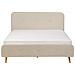 Letto Matrimoniale Moderno In Tessuto Beige 160x200cm Rennes - Foto miniatura 11