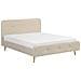 Letto Matrimoniale Moderno In Tessuto Beige 160x200cm Rennes - Foto miniatura 13