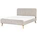 Letto Matrimoniale Moderno In Tessuto Beige 160x200cm Rennes - Foto miniatura 33