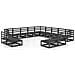 Set Divani da Giardino 13 pz Nero in Legno Massello di Pino - Foto miniatura 2