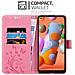 Cadorabo Custodia Compatibile Con Samsung Galaxy A11 / M11 In Rosa Fiore - Coperchio Protettivo In Design Floreale Con Chiusura Magnetica, Funzione Stand E Slot Per Carte - Foto miniatura 2