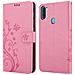 Cadorabo Custodia Compatibile Con Samsung Galaxy A11 / M11 In Rosa Fiore - Coperchio Protettivo In Design Floreale Con Chiusura Magnetica, Funzione Stand E Slot Per Carte - Foto miniatura 7