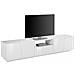 Mobile Porta Tv Paul, Credenza Bassa Da Soggiorno, Base Porta Tv, 100% Made In Italy, Cm 220x43h46, Bianco Lucido - Foto miniatura 4