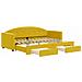 Divano Letto Estraibile Con Cassetti Giallo 80x200cm In Velluto - Foto miniatura 2