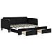 Divano Letto Estraibile Con Cassetti Nero 90x190 Cm In Tessuto - Foto miniatura 1