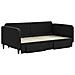 Divano Letto Estraibile Con Cassetti Nero 90x190 Cm In Tessuto - Foto miniatura 2