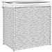 Cesto Portabiancheria 2 Sezioni Bianco 53x35x57 Cm Polyrattan - Foto miniatura 2