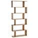 Libreria Design Moderna Scaffale 6 Ripiani 190x80x24cm Casa Ufficio Beige - Foto miniatura 4