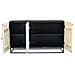Mobile Credenza Da Interno Soggiorno Salotto A 3 Ante In Legno Di Mango E Struttura In Metallo Linea Elegance - Foto miniatura 4