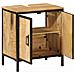 Mobile Lavabo Da Bagno 55x35x60 Cm Legno Massello Mango E Ferro - Foto miniatura 2
