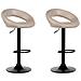 Set Di 2 Sedie Alte Peoria Pelle Sintetica Beige Chiaro - Foto miniatura 2